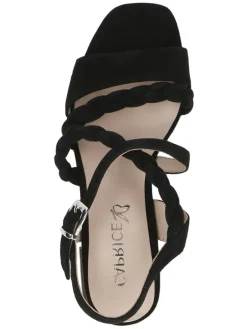 Leder-Sandaletten in Schwarz><noscript><img width=