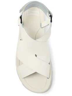 Leder-Sandaletten in Weiß><noscript><img width=