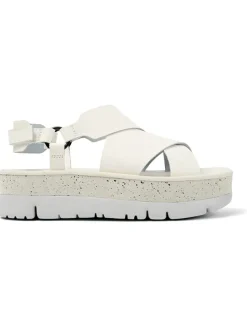Leder-Sandaletten in Weiß><noscript><img width=