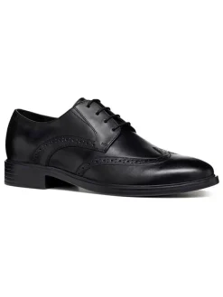 Geox Schnürschuhe^Leder-Schnürschuhe "Gladwin" in Schwarz