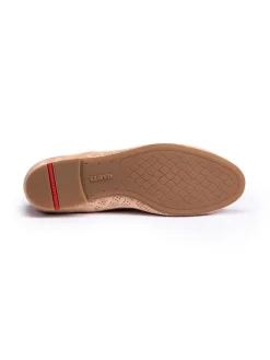 Leder-Schnürschuhe in Beige><noscript><img width=