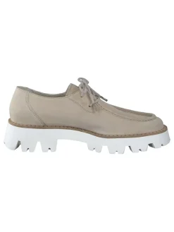 Leder-Schnürschuhe in Beige/ Weiß><noscript><img width=