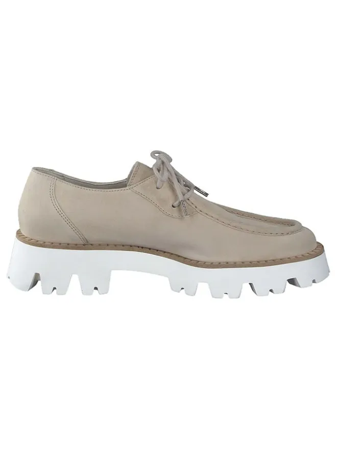 Leder-Schnürschuhe in Beige/ Weiß>Paul Green Best
