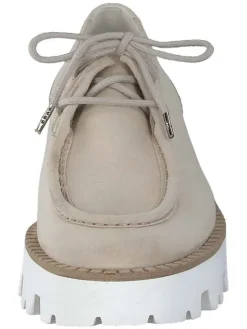 Leder-Schnürschuhe in Beige/ Weiß><noscript><img width=