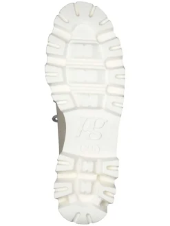 Leder-Schnürschuhe in Beige/ Weiß><noscript><img width=