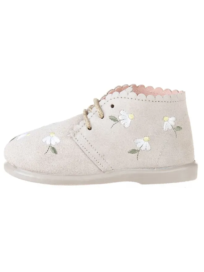 Leder-Schnürschuhe in Beige>kmins