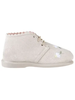 Leder-Schnürschuhe in Beige>kmins