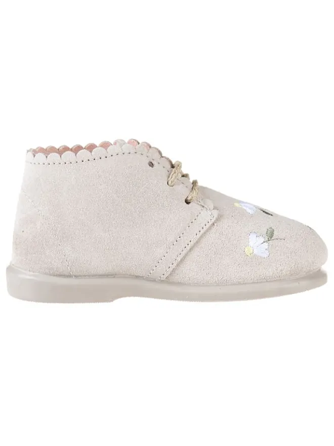 Leder-Schnürschuhe in Beige>kmins