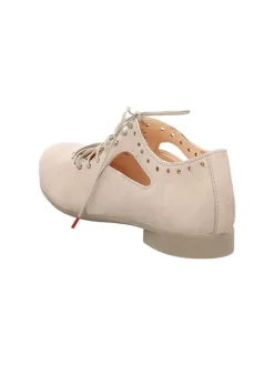 Leder-Schnürschuhe in Beige><noscript><img width=