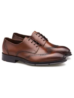 Leder-Schnürschuhe in Braun><noscript><img width=