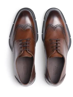 Leder-Schnürschuhe in Braun><noscript><img width=