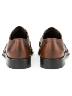 Leder-Schnürschuhe in Braun><noscript><img width=