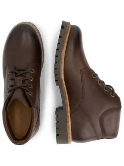 Leder-Schnürschuhe in Braun><noscript><img width=