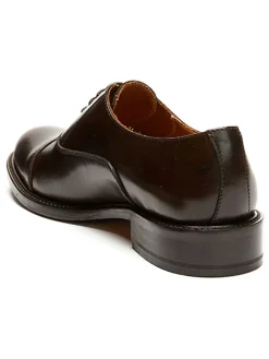 Leder-Schnürschuhe in Braun><noscript><img width=
