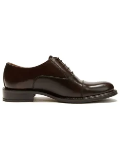 Leder-Schnürschuhe in Braun><noscript><img width=