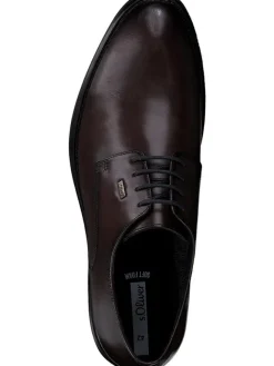 Leder-Schnürschuhe in Braun><noscript><img width=