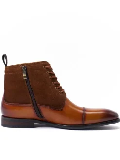 Leder-Schnürschuhe in Grau><noscript><img width=