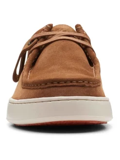 Leder-Schnürschuhe in Hellbraun><noscript><img width=
