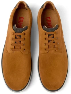 Leder-Schnürschuhe in Hellbraun><noscript><img width=