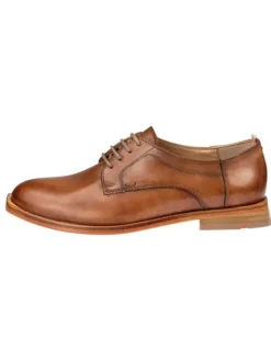 Leder-Schnürschuhe in Hellbraun><noscript><img width=