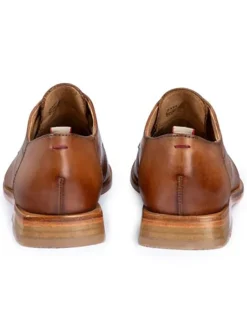 Leder-Schnürschuhe in Hellbraun><noscript><img width=