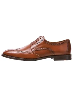 Leder-Schnürschuhe in Hellbraun><noscript><img width=