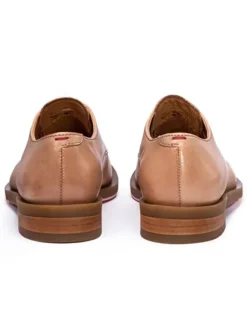 Leder-Schnürschuhe in Hellbraun><noscript><img width=