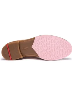 Leder-Schnürschuhe in Hellbraun><noscript><img width=