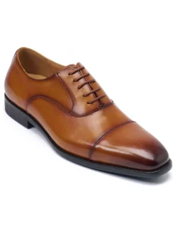 British Passport Schnürschuhe^Leder-Schnürschuhe in Hellbraun