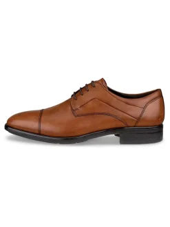 Ecco Schnürschuhe^Leder-Schnürschuhe in Hellbraun