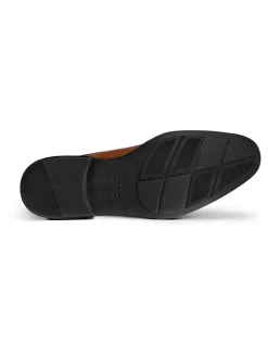 Ecco Schnürschuhe^Leder-Schnürschuhe in Hellbraun