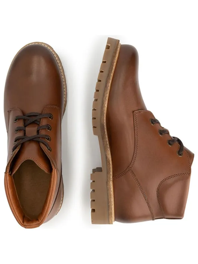 Leder-Schnürschuhe in Hellbraun>TRAVELIN'