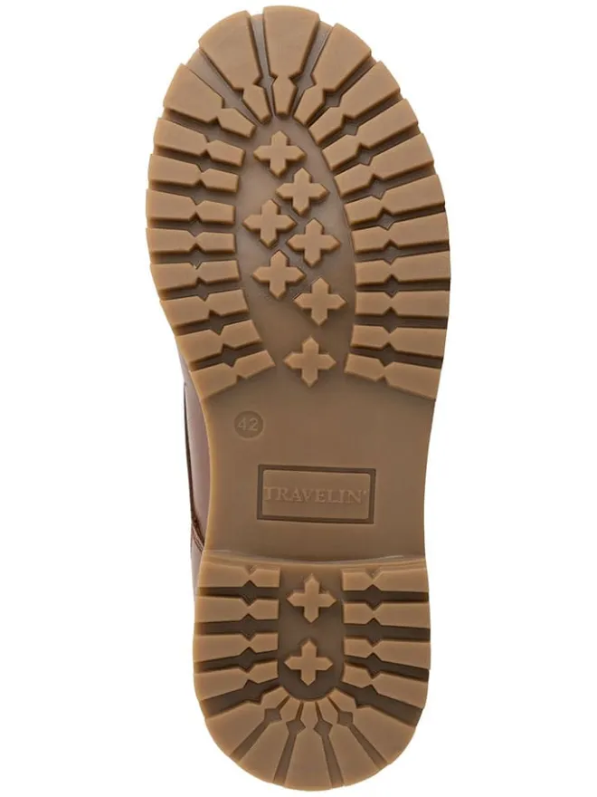 Leder-Schnürschuhe in Hellbraun>TRAVELIN'