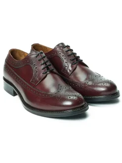 Leder-Schnürschuhe in Rot><noscript><img width=