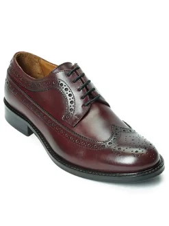 Leder-Schnürschuhe in Rot><noscript><img width=