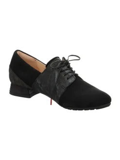 Leder-Schnürschuhe in Schwarz><noscript><img width=