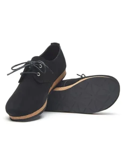 Leder-Schnürschuhe in Schwarz><noscript><img width=