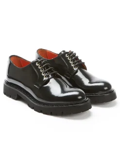 Leder-Schnürschuhe in Schwarz><noscript><img width=