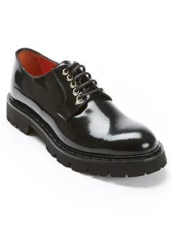 Leder-Schnürschuhe in Schwarz><noscript><img width=