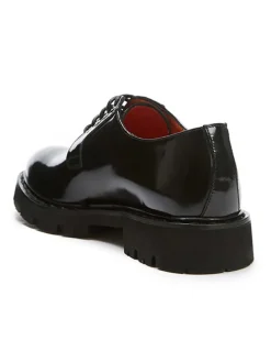 Leder-Schnürschuhe in Schwarz><noscript><img width=