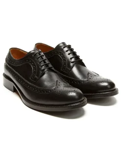 Leder-Schnürschuhe in Schwarz><noscript><img width=
