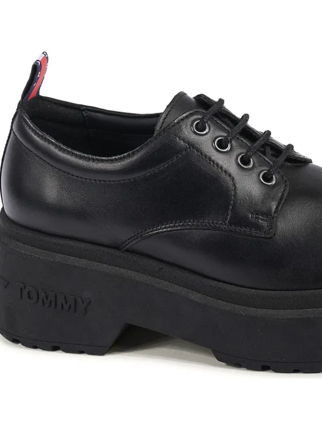 Leder-Schnürschuhe in Schwarz>Tommy Hilfiger Shoes