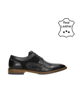 Bullboxer Schnürschuhe^Leder-Schnürschuhe in Schwarz