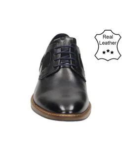 Bullboxer Schnürschuhe^Leder-Schnürschuhe in Schwarz