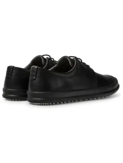 Leder-Schnürschuhe in Schwarz><noscript><img width=