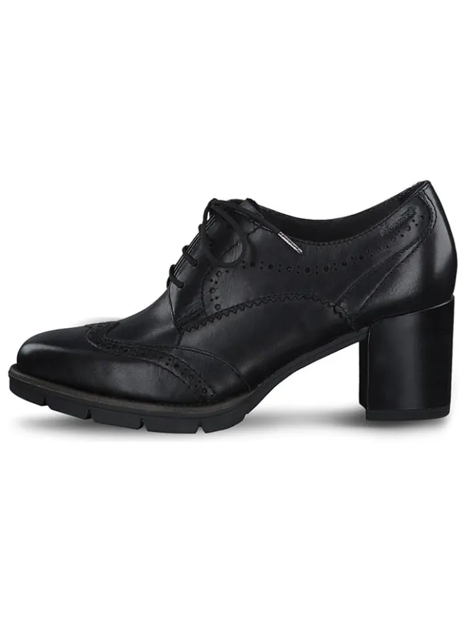 Leder-Schnürschuhe in Schwarz>Tamaris Clearance