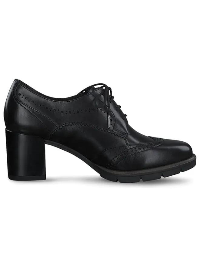 Leder-Schnürschuhe in Schwarz>Tamaris Clearance