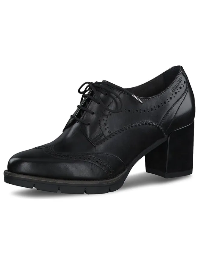 Leder-Schnürschuhe in Schwarz>Tamaris Clearance