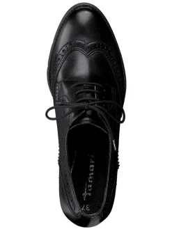 Leder-Schnürschuhe in Schwarz><noscript><img width=