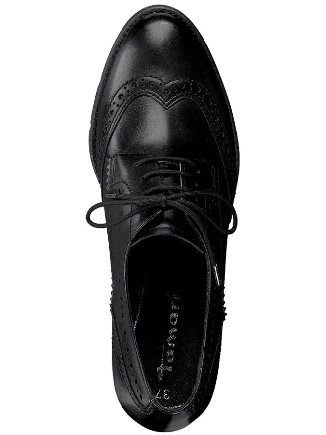 Leder-Schnürschuhe in Schwarz>Tamaris Clearance
